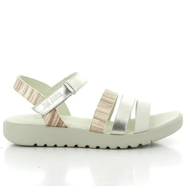 24 Hrs 23256 Silver Slingback Sandals