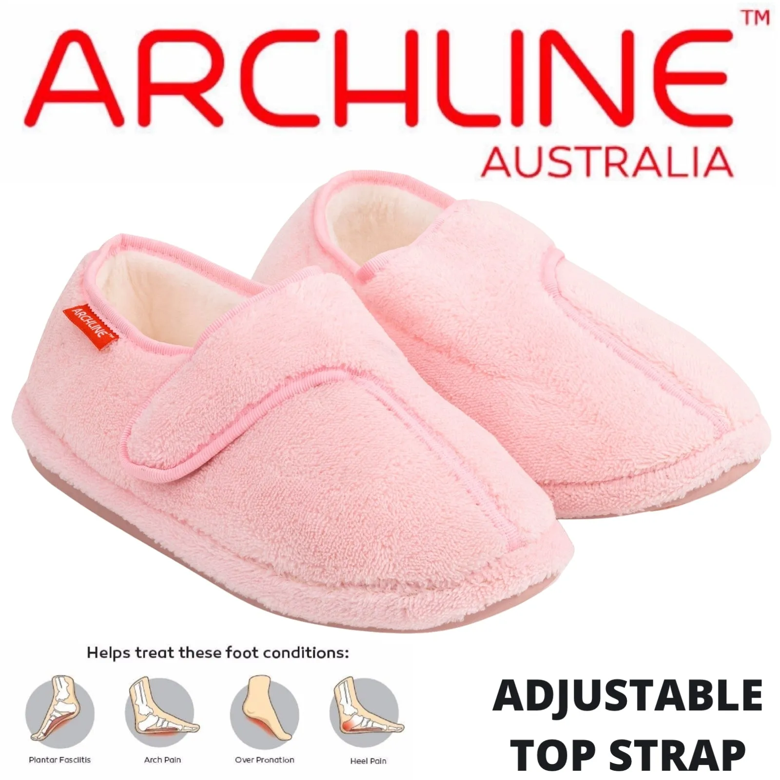 ARCHLINE Orthotic Plus Slippers Closed Scuffs Pain Relief Moccasins - Pink - EU 41