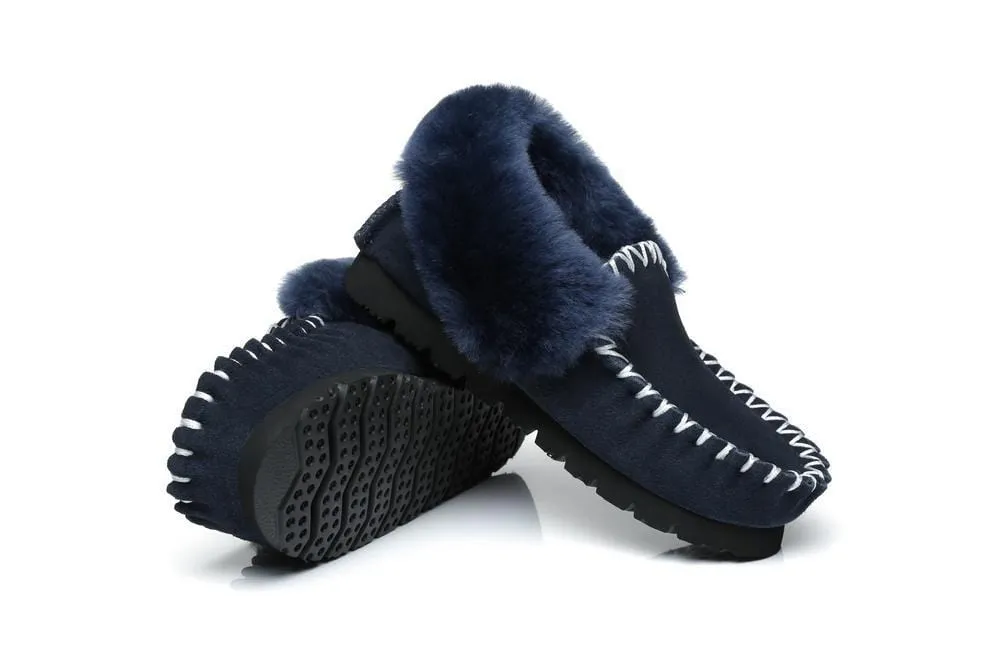 Australian Shepherd®  UGG Slippers, Australia Premium Sheepskin,Unisex Popo Moccasins #15607