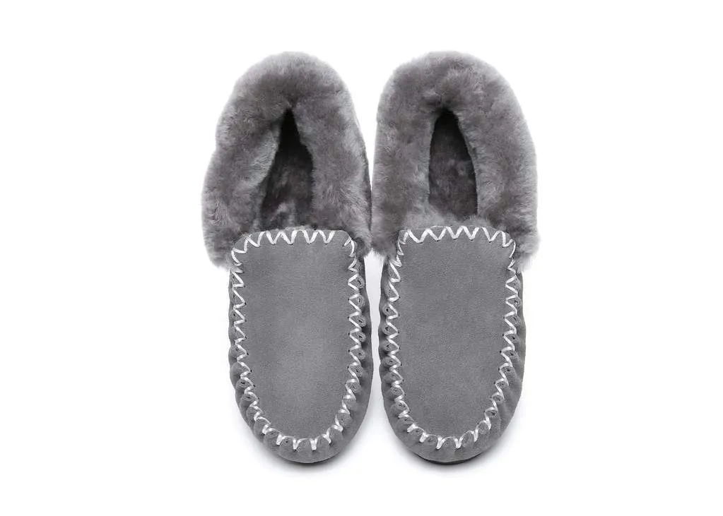 Australian Shepherd®  UGG Slippers, Australia Premium Sheepskin,Unisex Popo Moccasins #15607