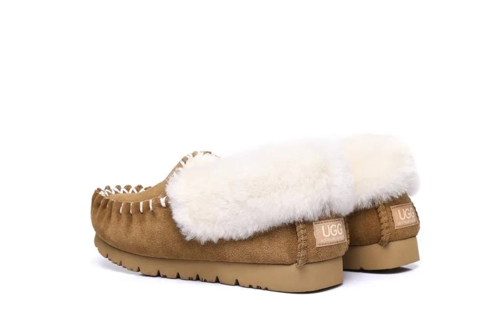 Australian Shepherd®  UGG Slippers, Australia Premium Sheepskin,Unisex Popo Moccasins #15607