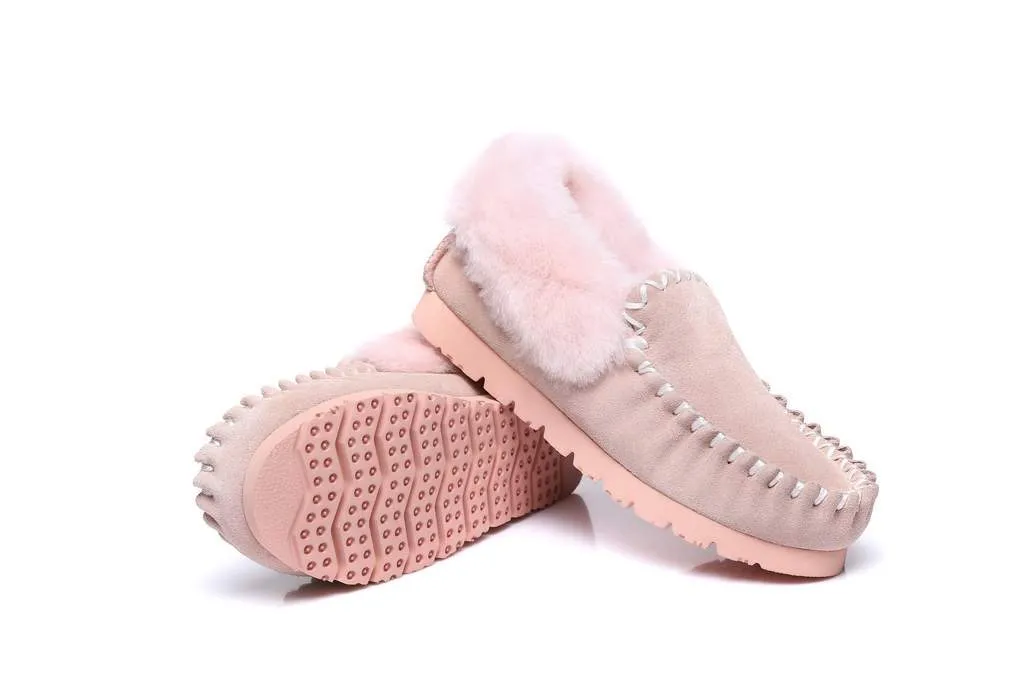 Australian Shepherd®  UGG Slippers, Australia Premium Sheepskin,Unisex Popo Moccasins #15607