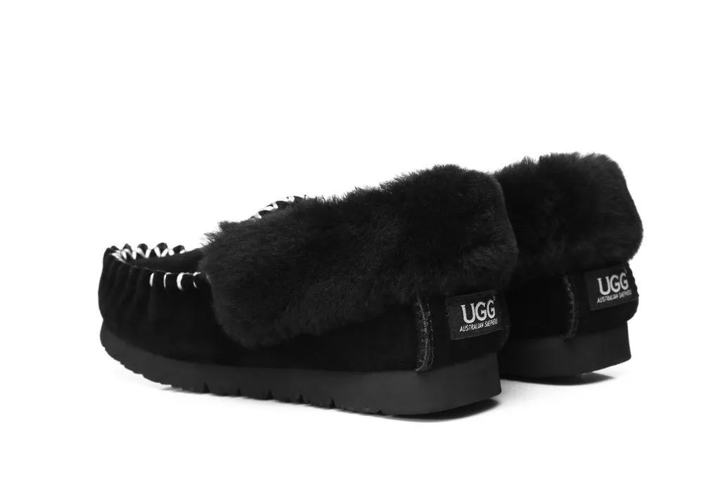 Australian Shepherd®  UGG Slippers, Australia Premium Sheepskin,Unisex Popo Moccasins #15607