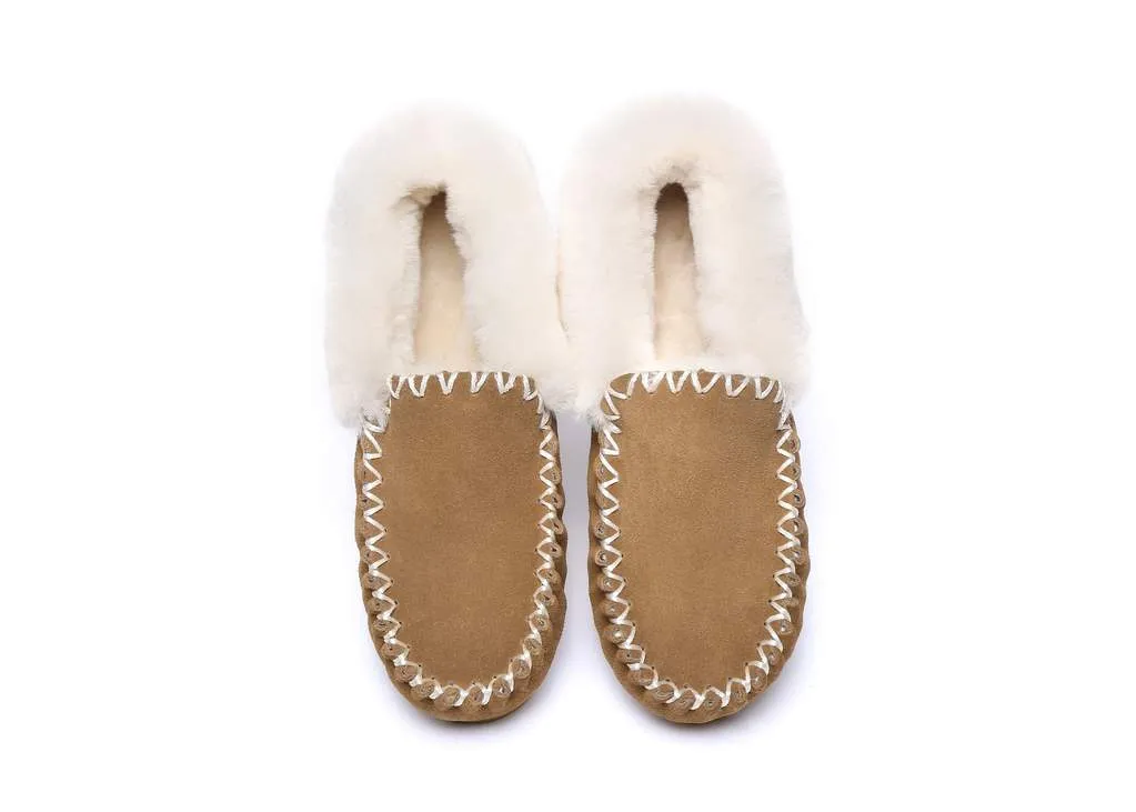 Australian Shepherd®  UGG Slippers, Australia Premium Sheepskin,Unisex Popo Moccasins #15607