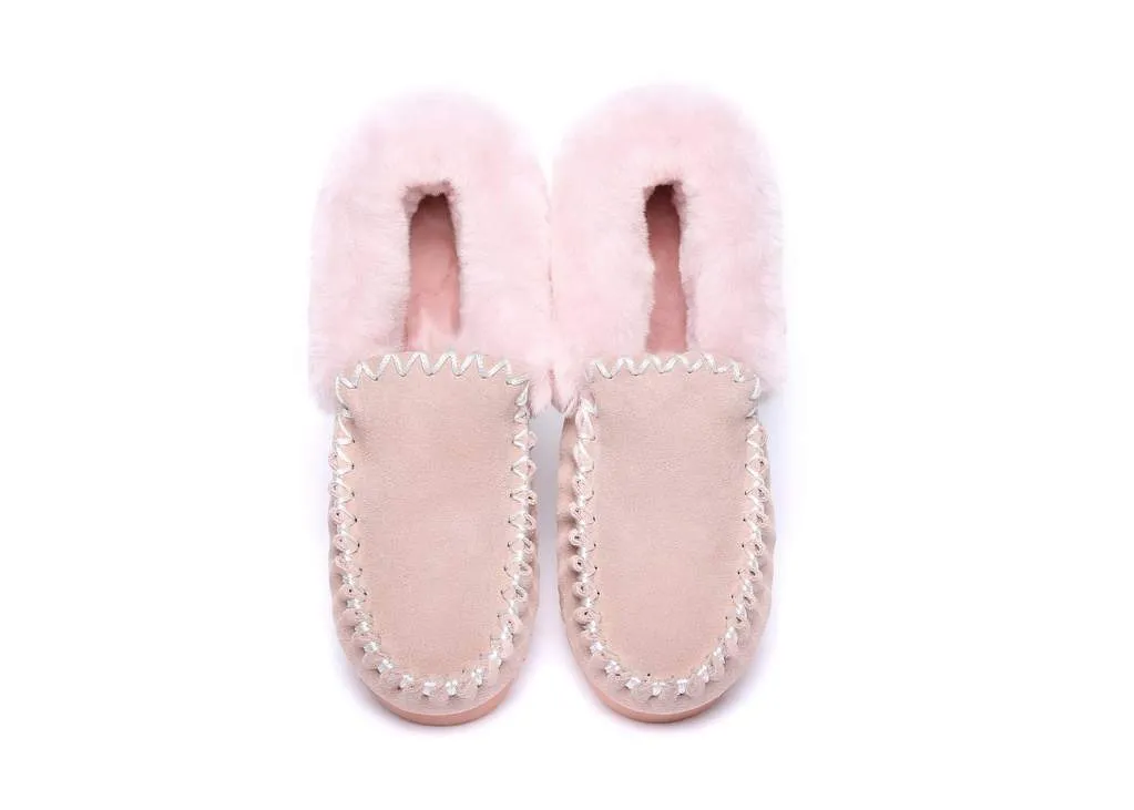 Australian Shepherd®  UGG Slippers, Australia Premium Sheepskin,Unisex Popo Moccasins #15607