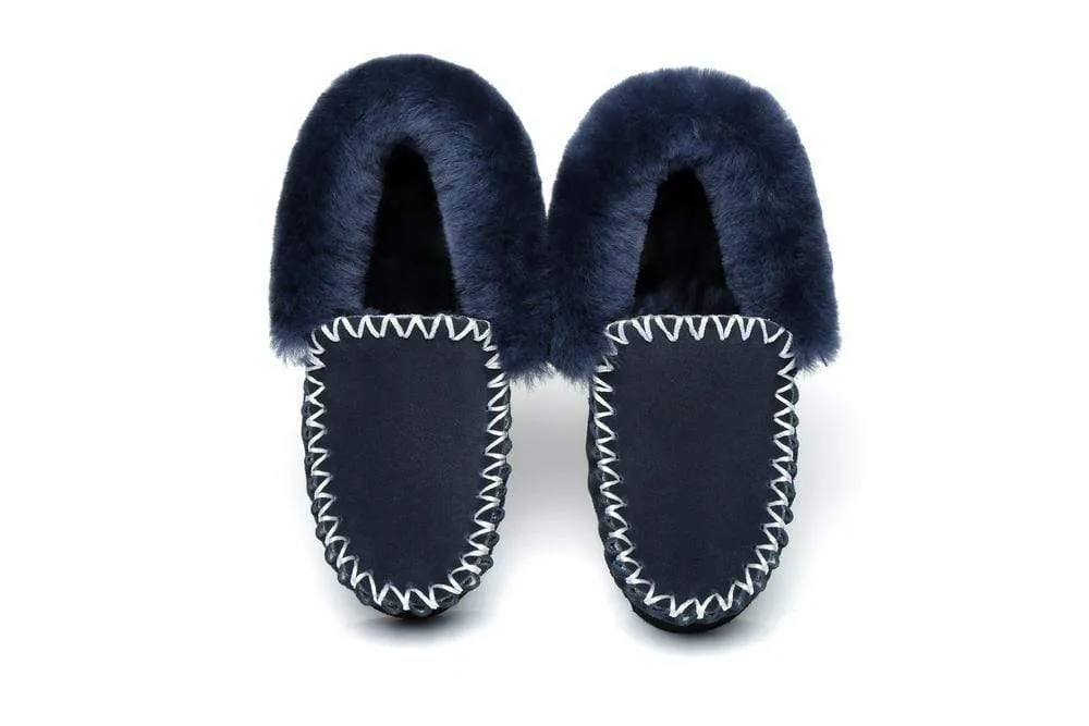 Australian Shepherd®  UGG Slippers, Australia Premium Sheepskin,Unisex Popo Moccasins #15607