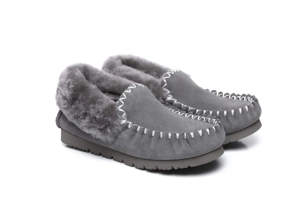 Australian Shepherd®  UGG Slippers, Australia Premium Sheepskin,Unisex Popo Moccasins #15607