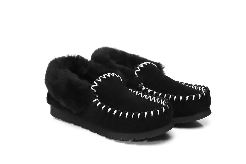 Australian Shepherd®  UGG Slippers, Australia Premium Sheepskin,Unisex Popo Moccasins #15607