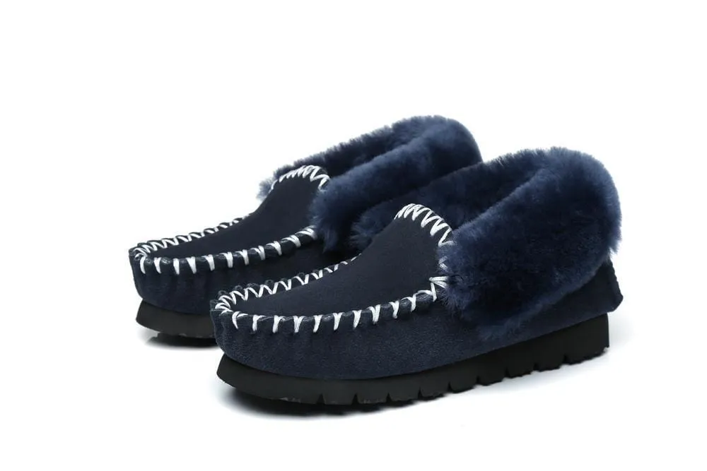 Australian Shepherd®  UGG Slippers, Australia Premium Sheepskin,Unisex Popo Moccasins #15607