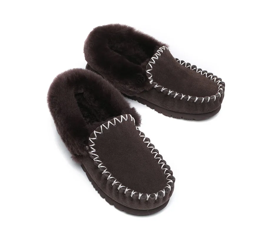 Australian Shepherd®  UGG Slippers, Australia Premium Sheepskin,Unisex Popo Moccasins #15607
