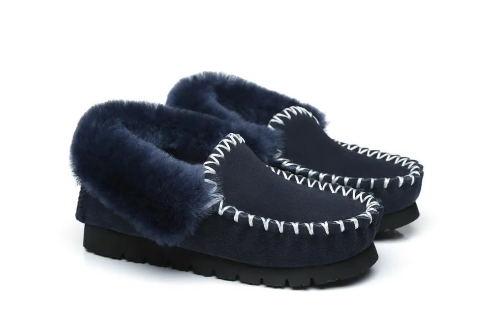 Australian Shepherd®  UGG Slippers, Australia Premium Sheepskin,Unisex Popo Moccasins #15607