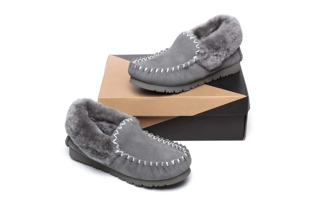 Australian Shepherd®  UGG Slippers, Australia Premium Sheepskin,Unisex Popo Moccasins #15607
