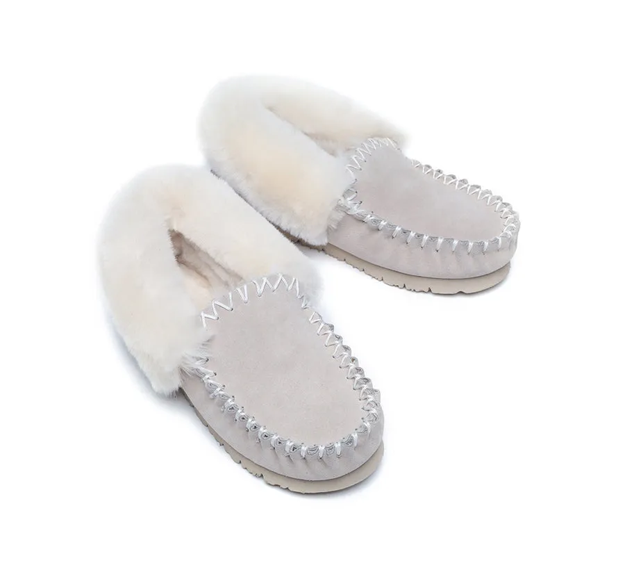 Australian Shepherd®  UGG Slippers, Australia Premium Sheepskin,Unisex Popo Moccasins #15607