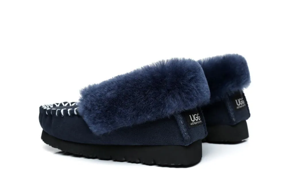 Australian Shepherd®  UGG Slippers, Australia Premium Sheepskin,Unisex Popo Moccasins #15607