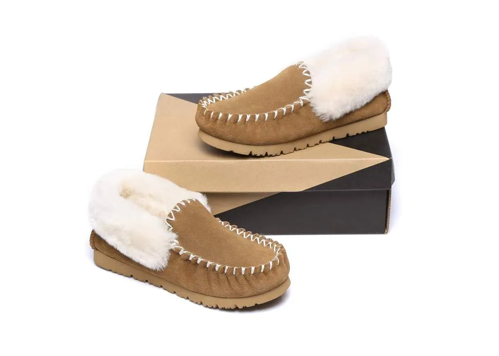 Australian Shepherd®  UGG Slippers, Australia Premium Sheepskin,Unisex Popo Moccasins #15607