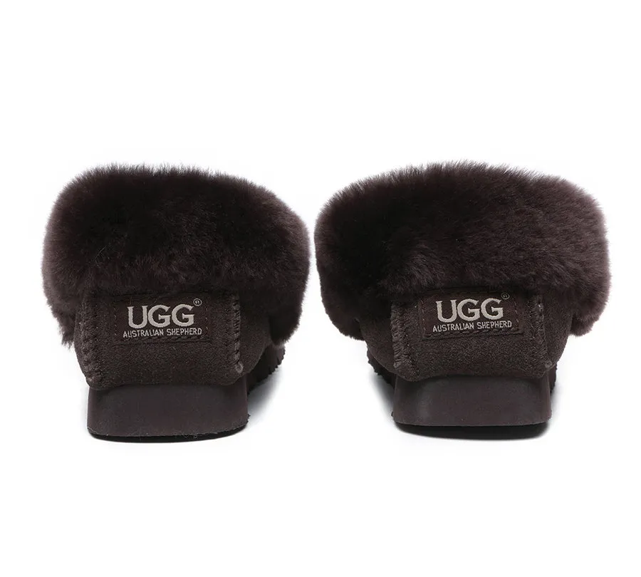 Australian Shepherd®  UGG Slippers, Australia Premium Sheepskin,Unisex Popo Moccasins #15607