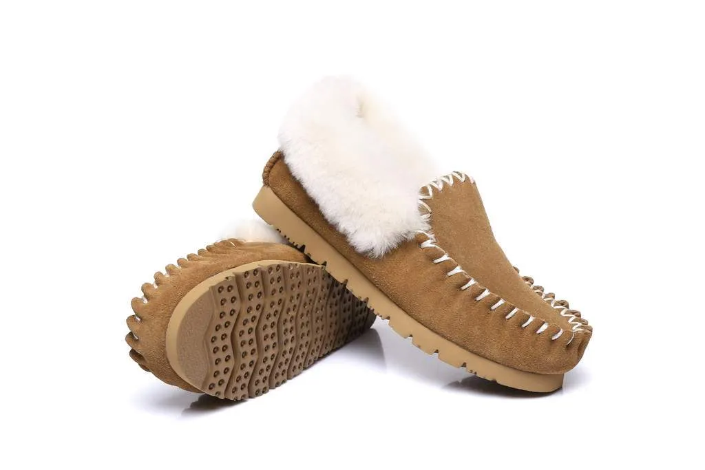 Australian Shepherd®  UGG Slippers, Australia Premium Sheepskin,Unisex Popo Moccasins #15607
