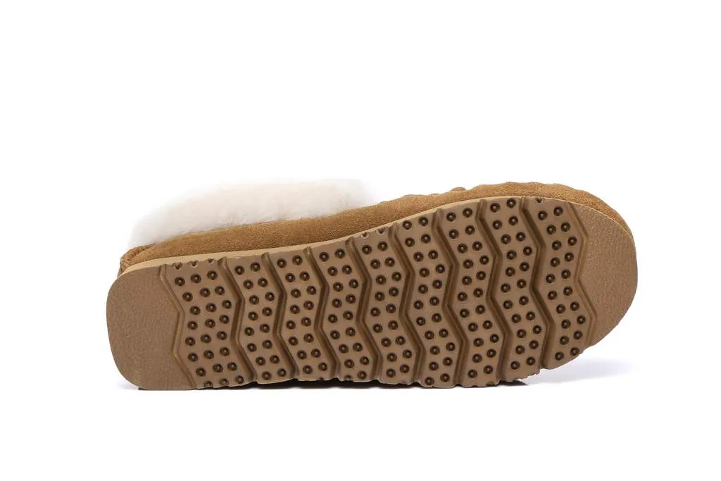 Australian Shepherd®  UGG Slippers, Australia Premium Sheepskin,Unisex Popo Moccasins #15607