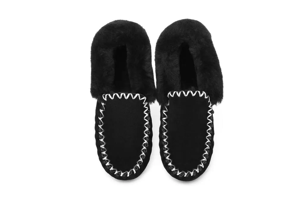 Australian Shepherd®  UGG Slippers, Australia Premium Sheepskin,Unisex Popo Moccasins #15607