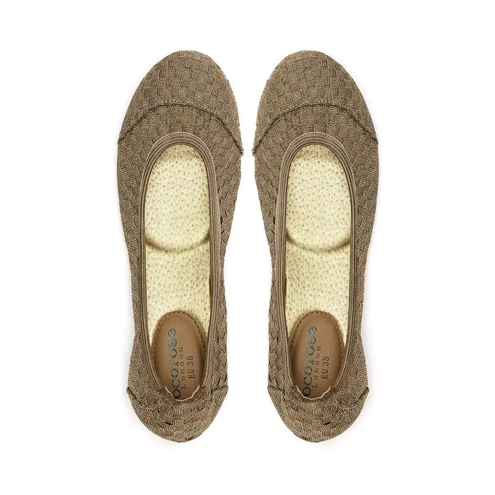 Barbican - Champagne Woven Ballet Flats (EU36 & 37 only)