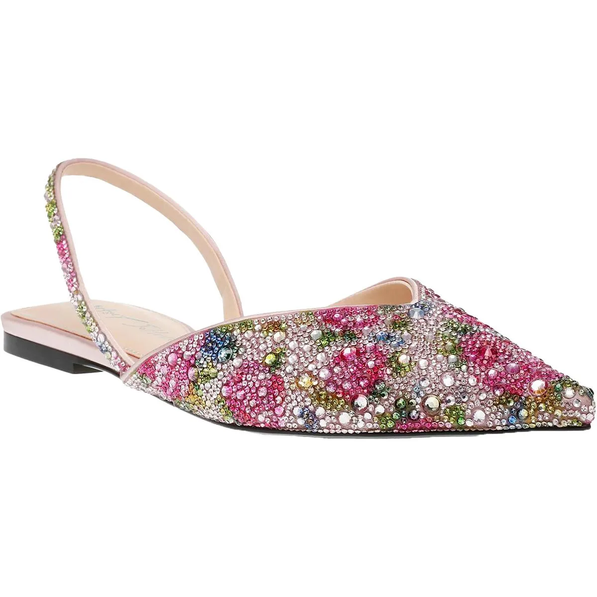 Betsey Johnson Womens Vance Embellished Pointed Toe Slingbacks