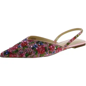 Betsey Johnson Womens Vance Embellished Pointed Toe Slingbacks