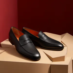 Black Dorianed Penny Unlined Loafers - Work Edition