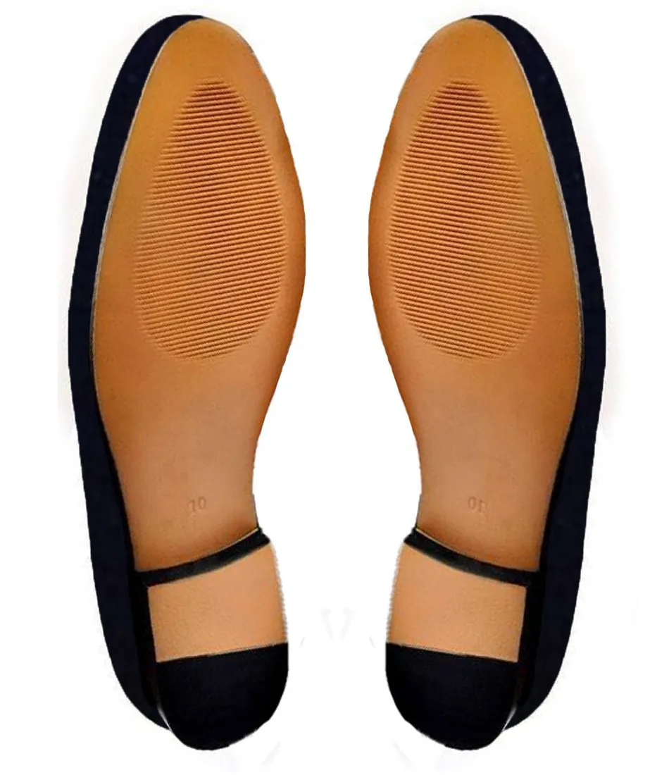 Blue Velvet Cavalry Guards Embroidered Loafers