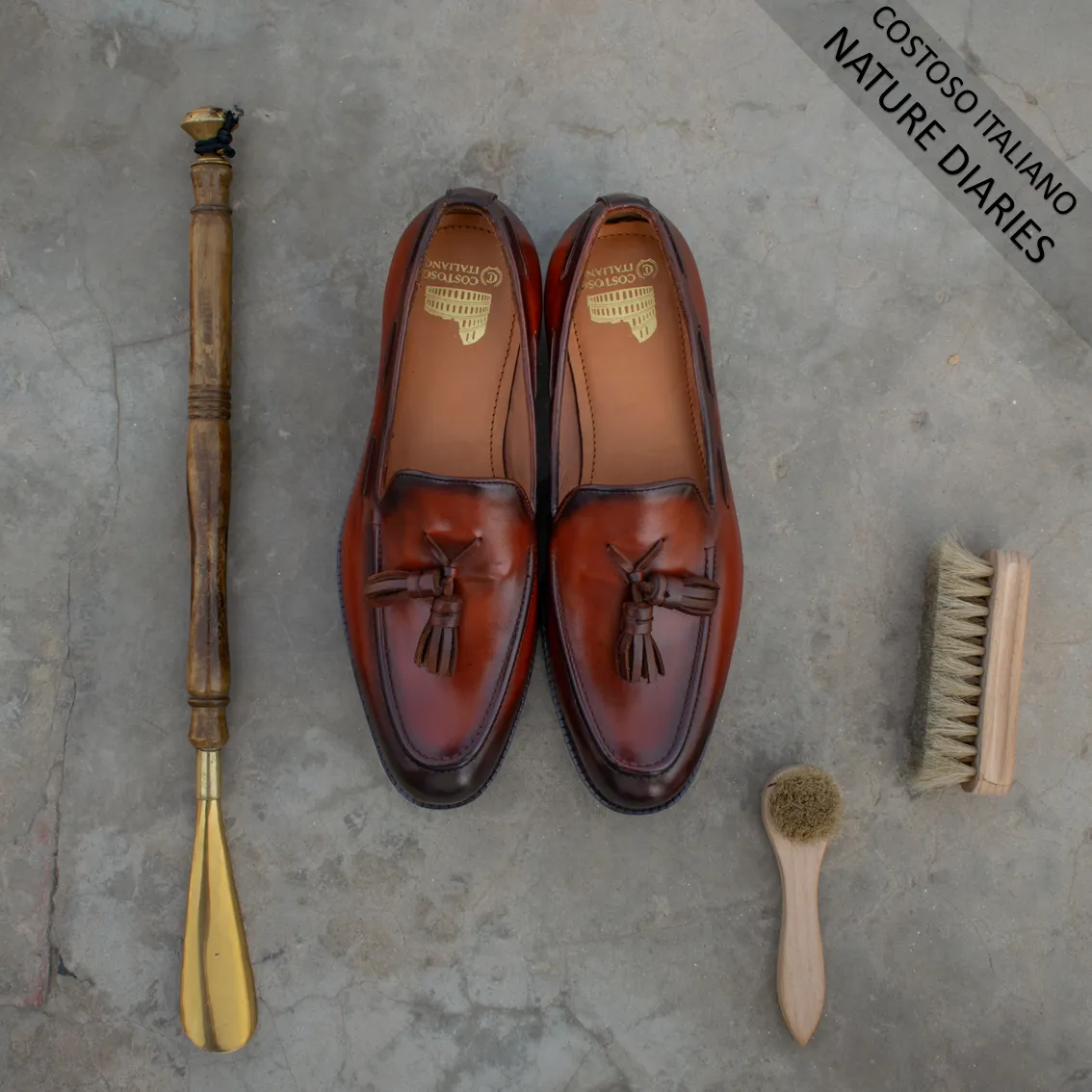 Brown Leather Barbican Tassel Loafers