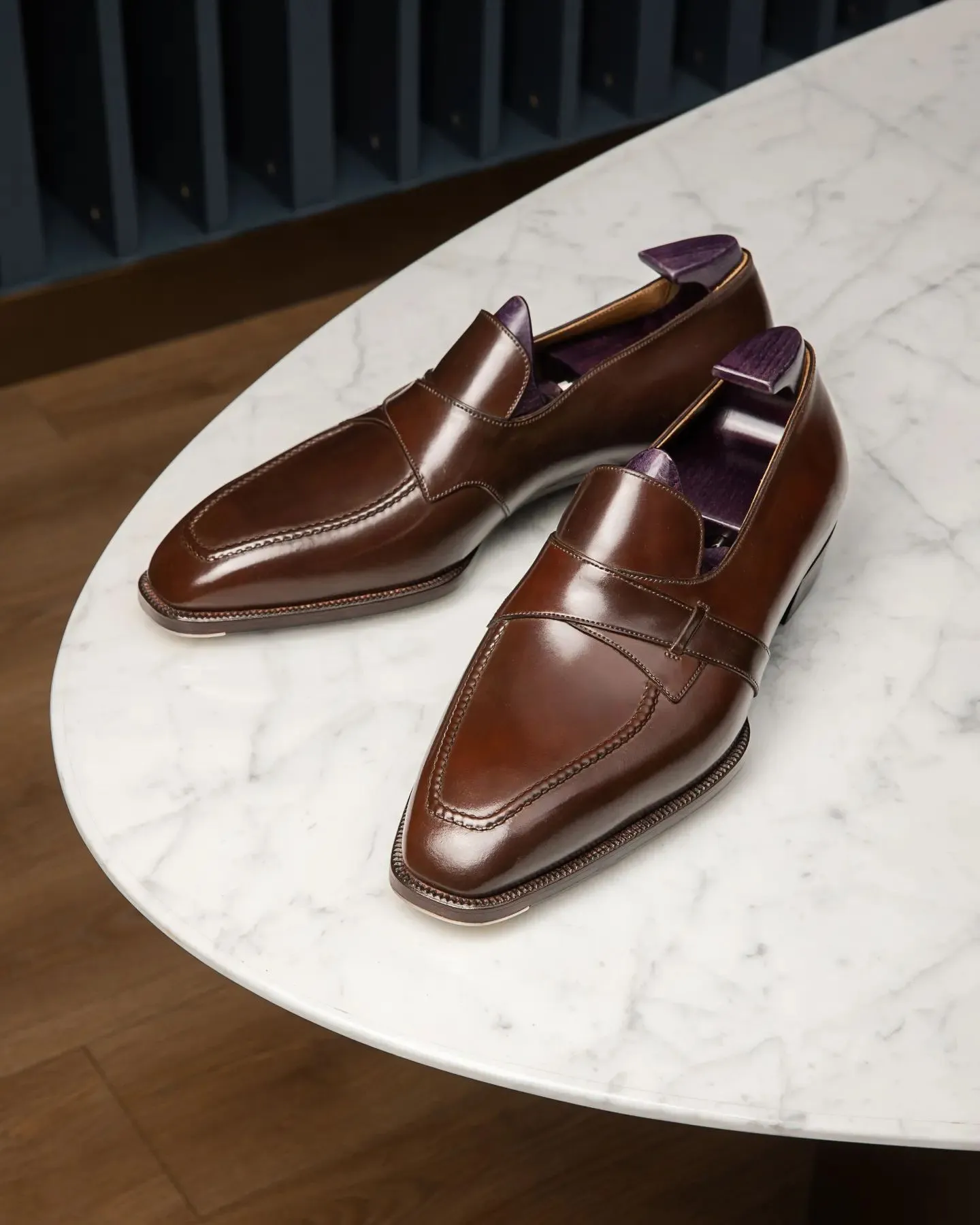 Brown Leather Urban Chic Slip-On Loafers   - Summer 2024 Collection