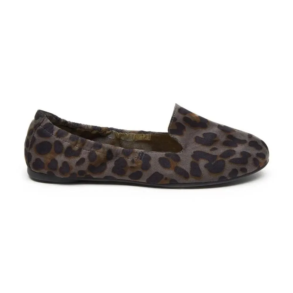 Carnaby - Grey Leopard Foldable Flats