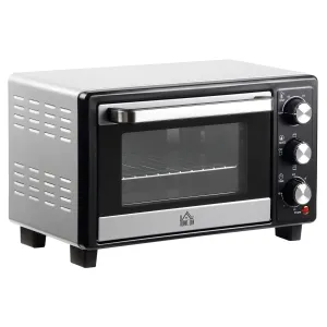 Convection Mini Oven 16L Countertop Electric Grill Toaster Oven with Adjustable Temperature 60 Min Timer Crumb Tray Wire Rack 1400W