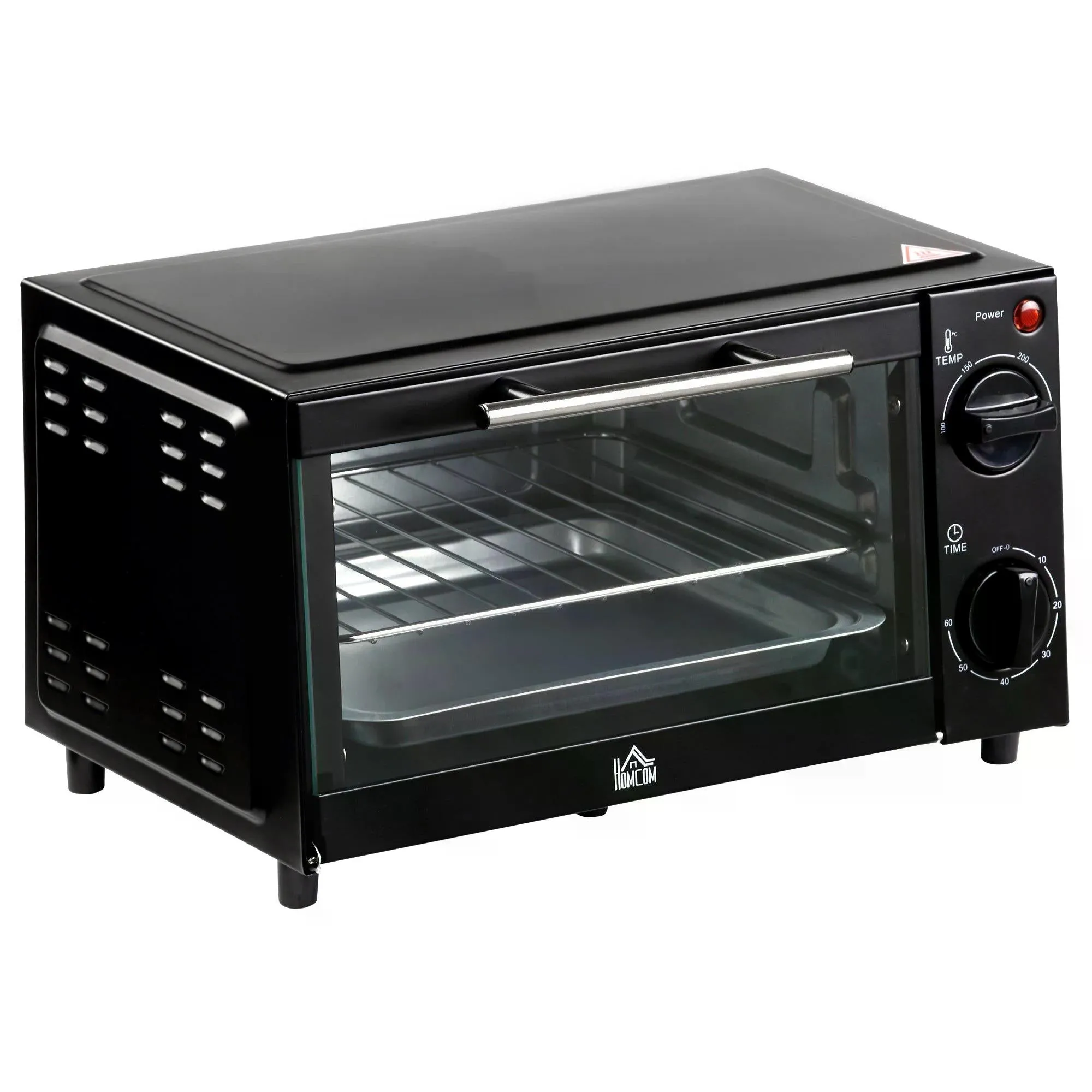 Convection Mini Oven 9L Countertop Electric Grill Toaster Oven with Adjustable Temperature Timer Baking Tray and Wire Rack 750W