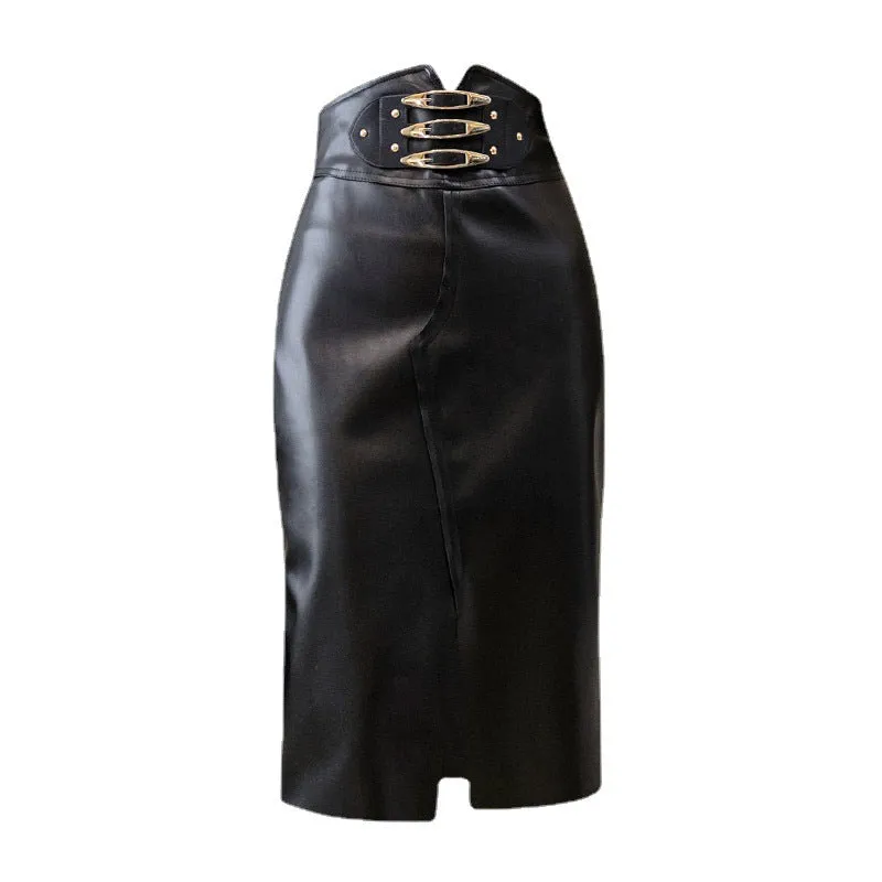 Fashion Decorative Buckle Skirt