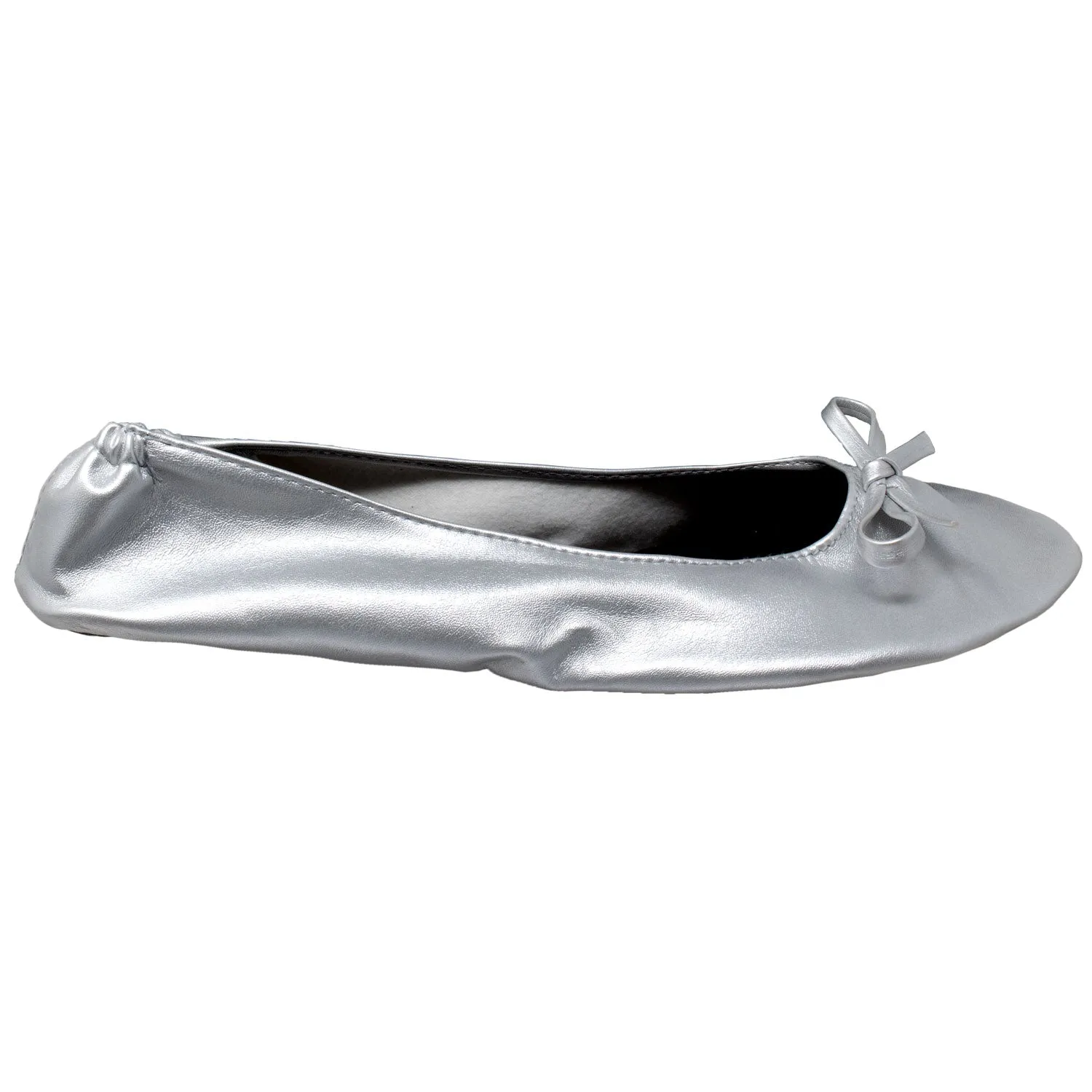 Foldable Ballet Flats Women's Travel Portable Comfortable Shoes Silver SOBEYO