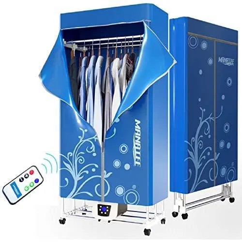 Manatee Clothes Dryer Portable Drying Rack for Laundry 1200W - 33 LB Capacity Energy Saving (Anion) Folding Dryer Quick Dry & Efficient Mode Digital Automatic Timer with Remote Control