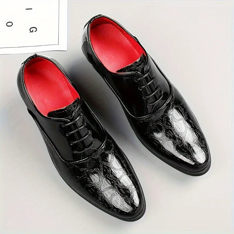 Men's Red Luxury Plain Toe Oxford Shoes Formal