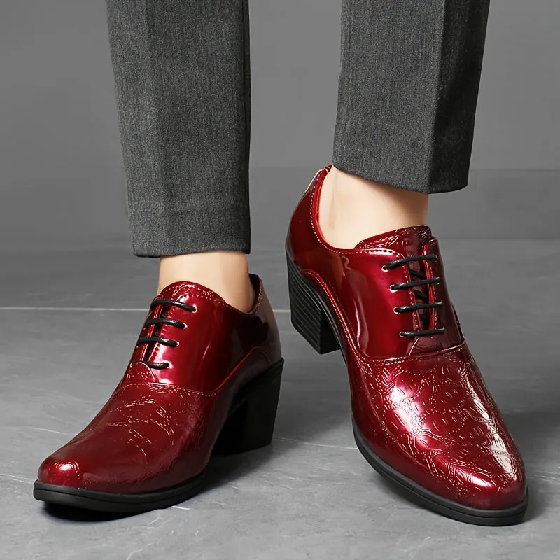 Men's Red Luxury Plain Toe Oxford Shoes Formal