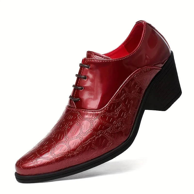 Men's Red Luxury Plain Toe Oxford Shoes Formal