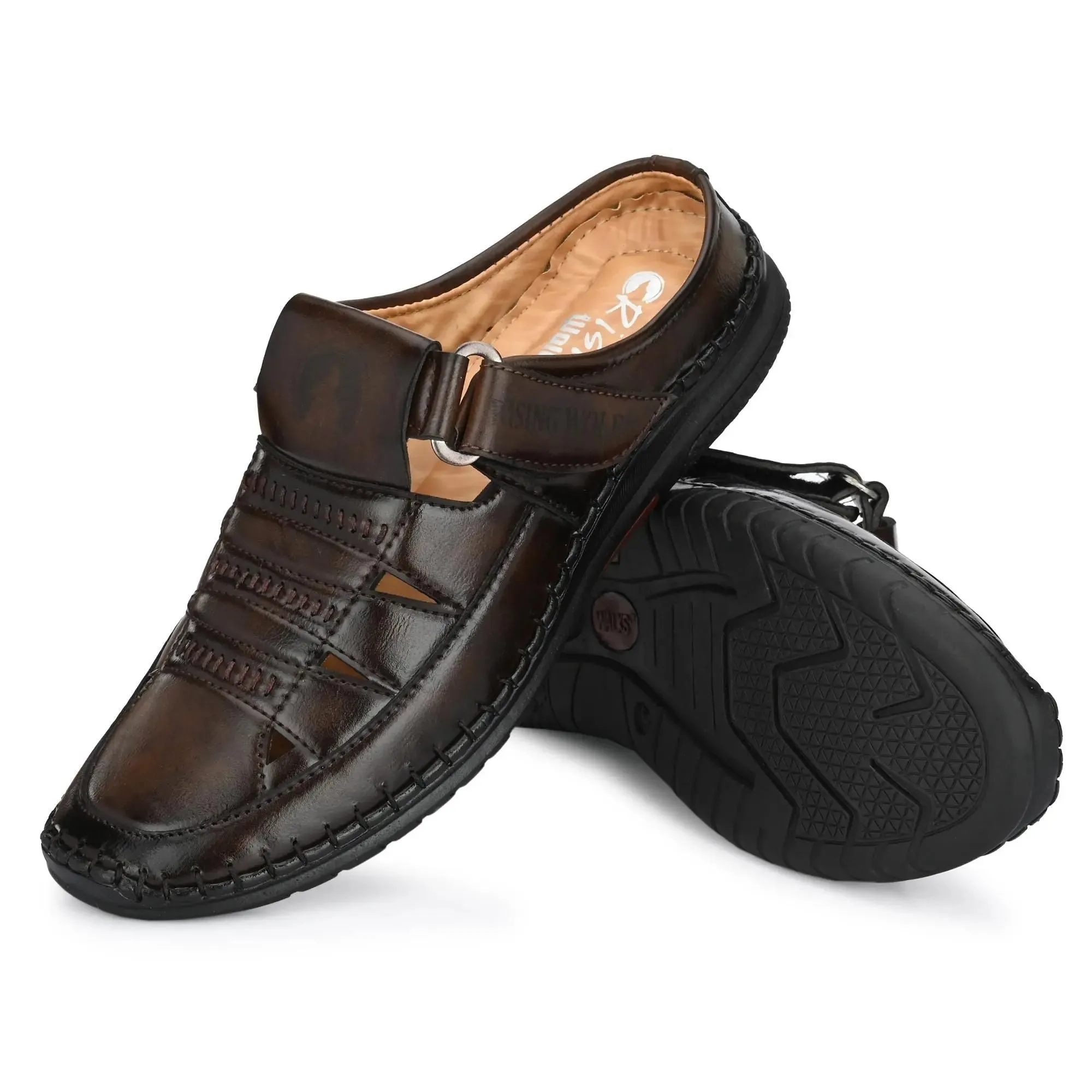 Mens Synthetic Casual Sandals for Men Brown