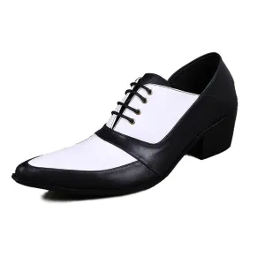 Pointed Two Tones Lace up 5cm Heel Men Oxfords