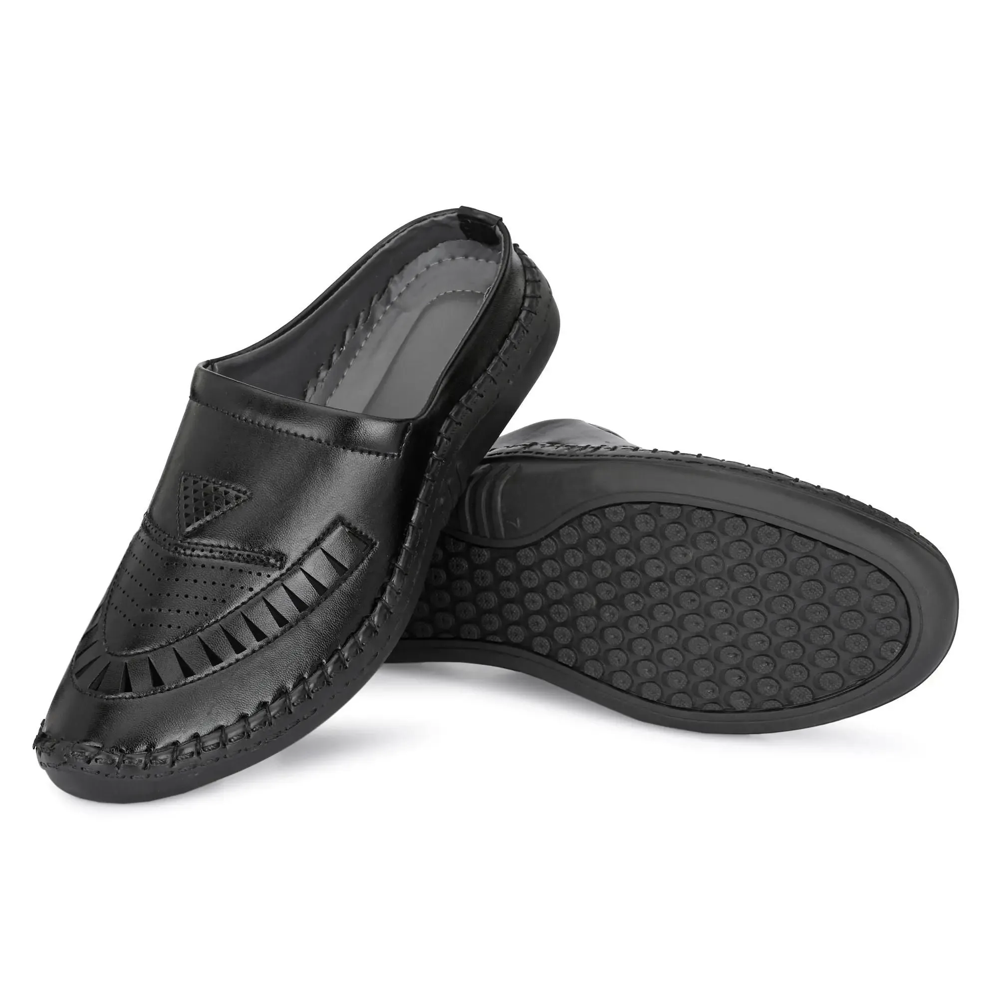 Sandals for Men Casual Synthetic Leather Black Sandal