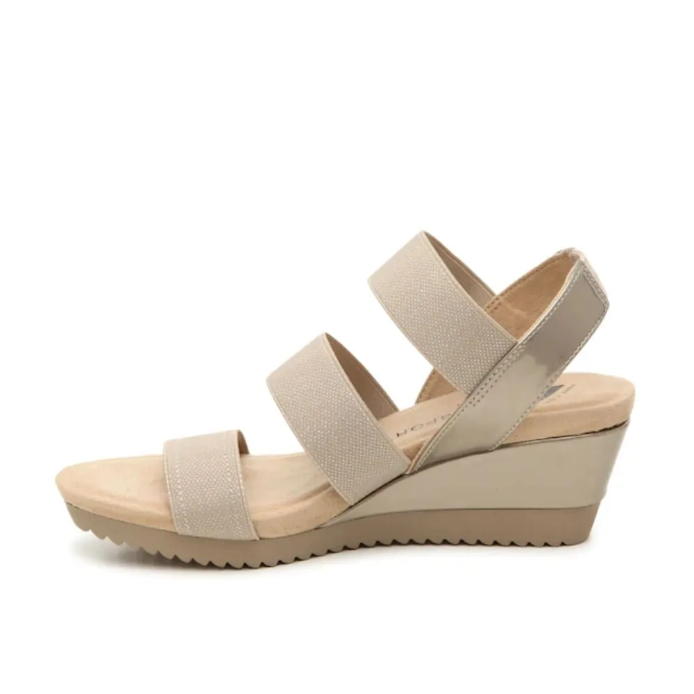 Shelly Taupe Fabric Anne Klein Sandals