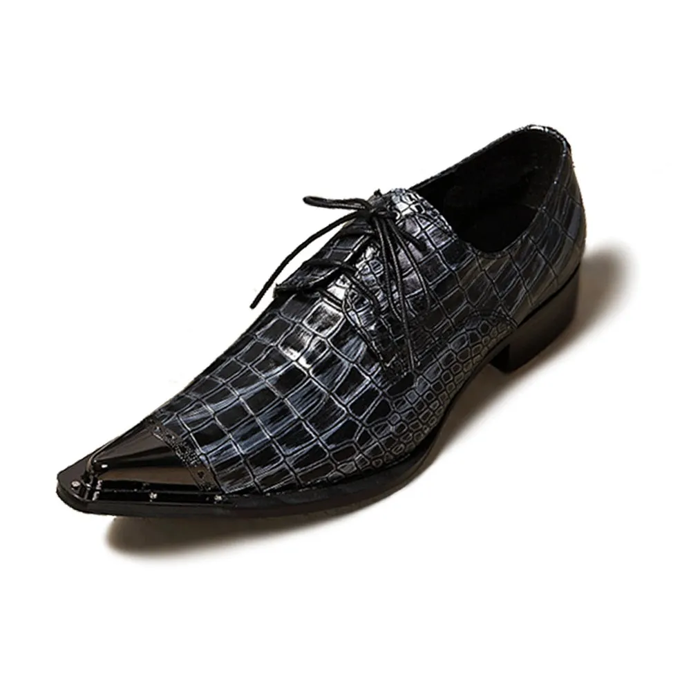 Steel Toe Lace up Animal Pattern Men Oxfords