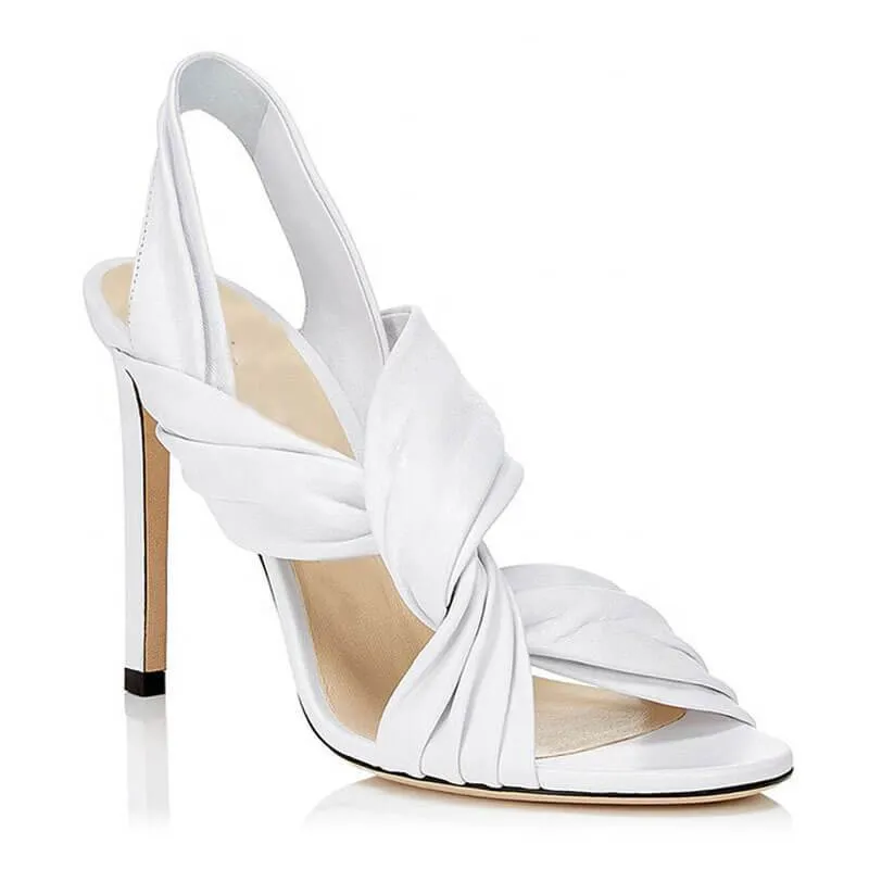 Summer Leather Cross Open Toe High Heel Sandals