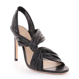 Summer Leather Cross Open Toe High Heel Sandals