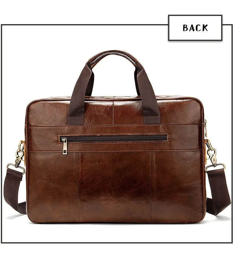 West Louis High Quality Luxury Business Leather Briefcase