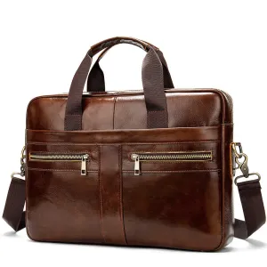 West Louis High Quality Luxury Business Leather Briefcase