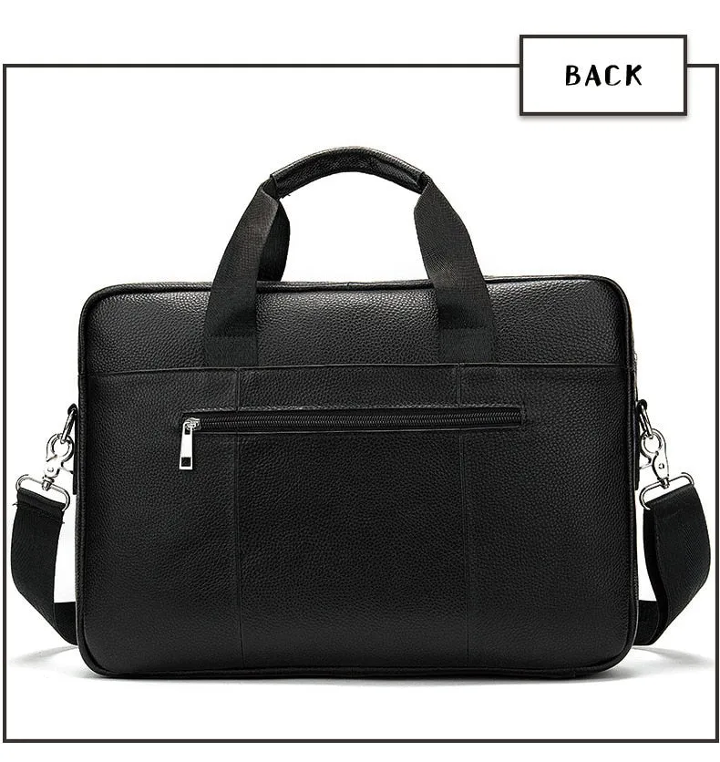 West Louis High Quality Luxury Business Leather Briefcase
