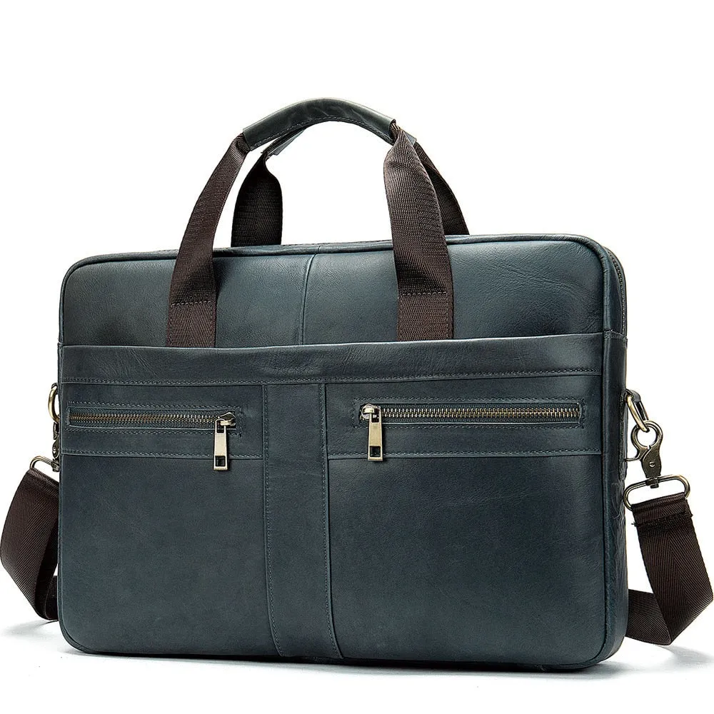 West Louis High Quality Luxury Business Leather Briefcase